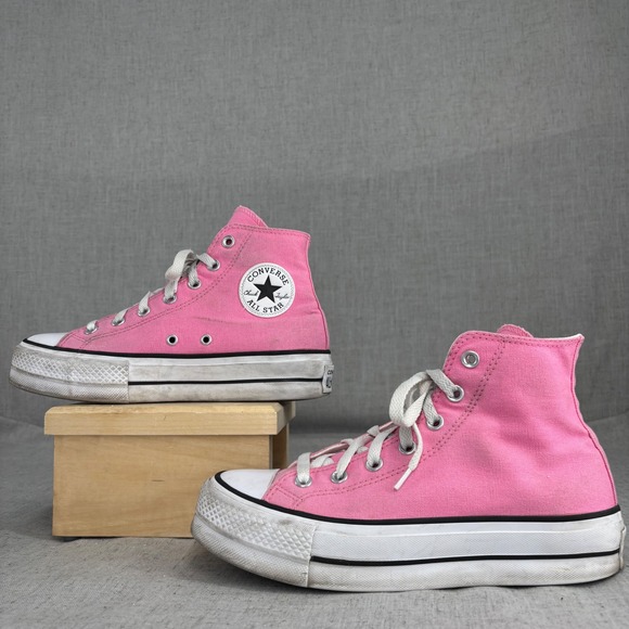 Converse Chuck Taylor All Star Platform High Top Pink Canvas Womens Shoes size 8 - Picture 2 of 10
